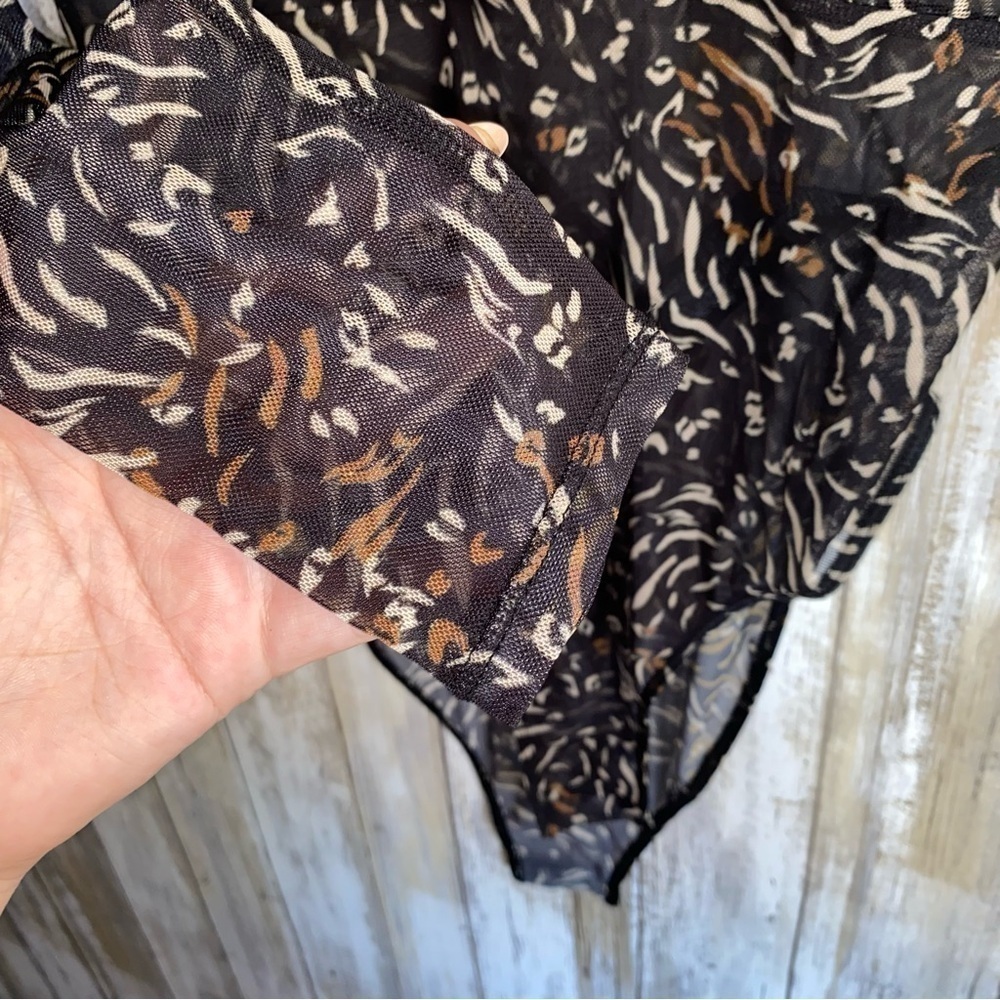 NWT Topshop Animal Print Mesh Bodysuit - Picture 4 of 6